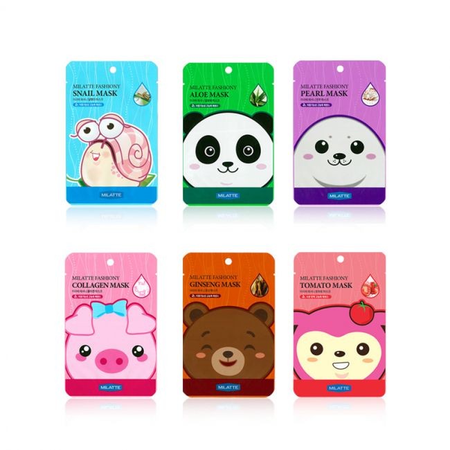 Milatte Маска на тканевой основе для лица с экстрактом алоэ Fashiony Aloe Mask Sheet, 21 г