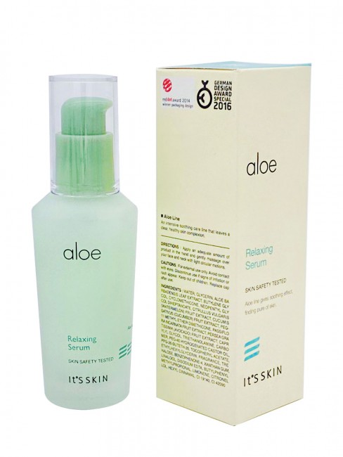 It’s Skin Aloe Relaxing Serum Успокаивающая сыворотка для лица с экстрактом алоэ вера, 40 мл It’s Skin Aloe Relaxing Serum Успокаивающая сыворотка для лица с экстрактом алоэ вера, 40 мл