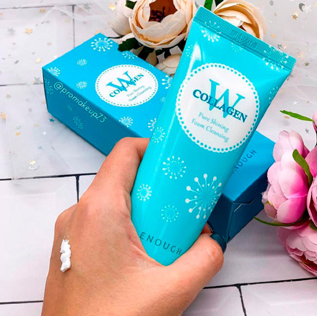 Enough Пенка для умывания с морским коллагеном W Collagen Pure Shining Foam Cleansing, 100 мл