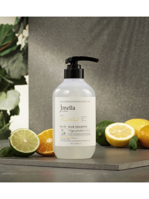 Jmella Парфюмированный шампунь для волос Лайм и Базилик N0.03 In France Lime & Basil Hair Shampoo, 500 мл