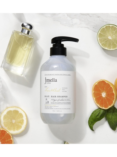 Jmella Парфюмированный шампунь для волос Лайм и Базилик N0.03 In France Lime & Basil Hair Shampoo, 500 мл