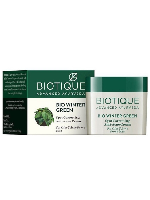 Biotique Крем для лица против акне и воспалений с грушанкой Bio Winter Green Spot Correcting Anti-Acne Cream, 15 г Biotique Крем для лица против акне и воспалений с грушанкой Bio Winter Green Spot Correcting Anti-Acne Cream, 15 г