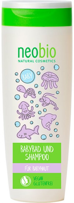 Neobio Шампунь-гель для волос и тела с Био-Алоэ и Био-Календулой, 250 мл