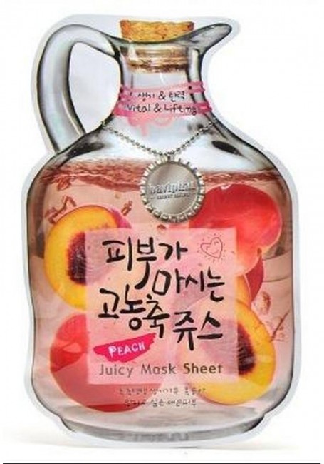 Baviphat Маска тканевая фруктовая Peach Juicy Mask Sheet (Vital & Lifting), 23 г