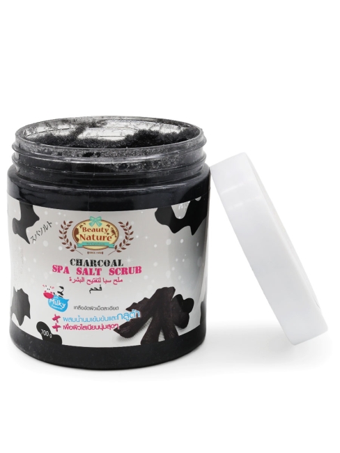 Beauty Nature Скраб для тела солевой Бамбуковый уголь Nature Charcoal Spa Salt Scrub, 700 г