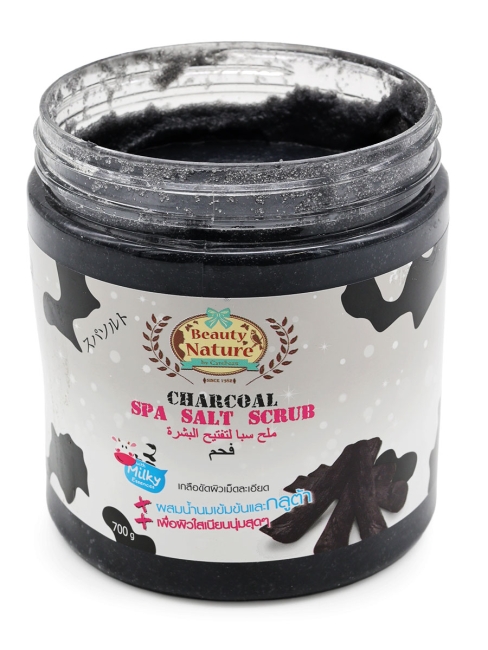 Beauty Nature Скраб для тела солевой Бамбуковый уголь Nature Charcoal Spa Salt Scrub, 700 г