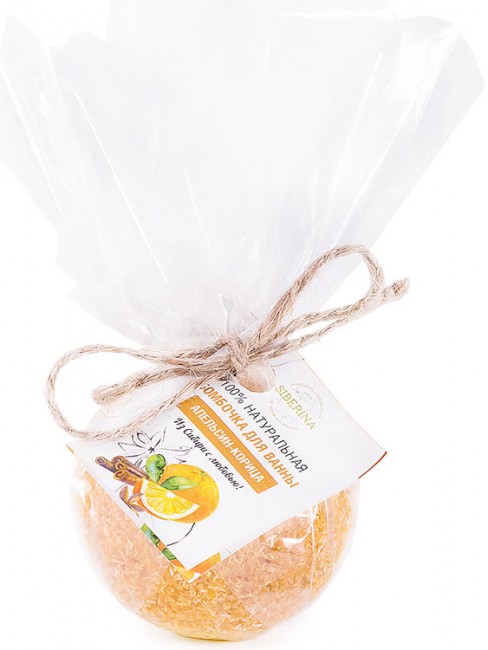 Siberina Бомбочка для ванны Апельсин-корица, 80 г