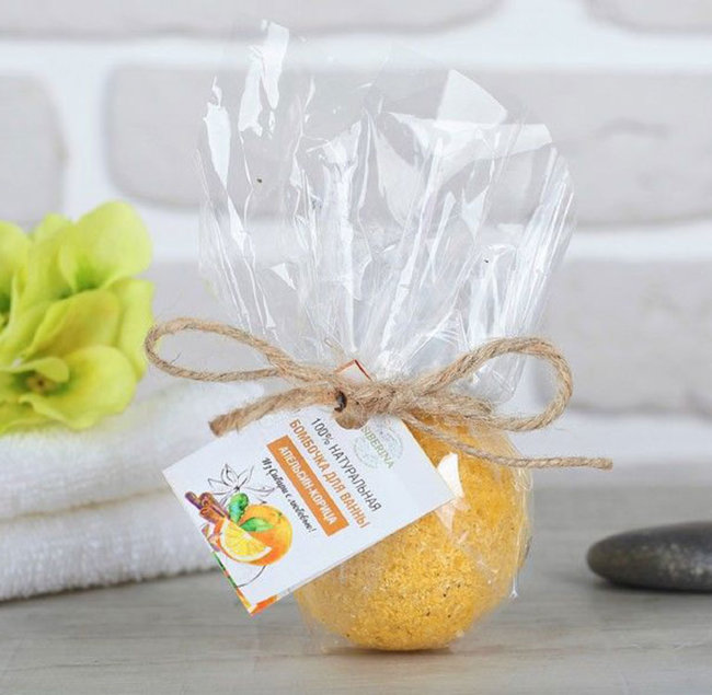 Siberina Бомбочка для ванны Апельсин-корица, 80 г