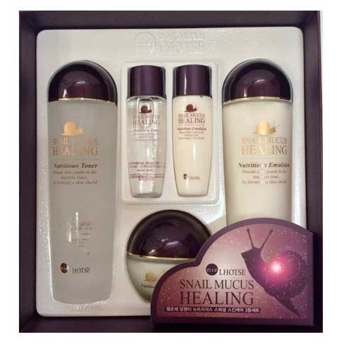 Bergamo Ellelhotse Nutrition Snail Skin Care Set Набор средств питательный с муцином улитки 3 предмета