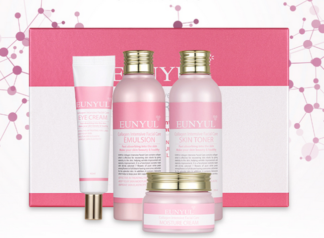 EUNYUL Collagen Intensive Facial Care 4 pcs Набор средств с коллагеном, 520 мл