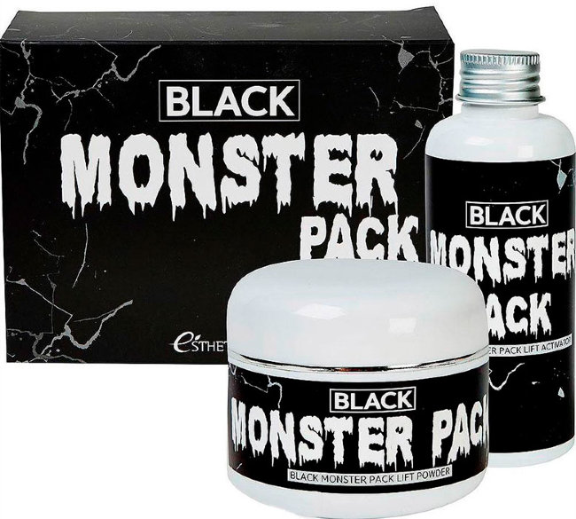 Esthetic House Black Monster Pack Набор для приготовления очищающей маски, 50 мл+150 мл+3 шт