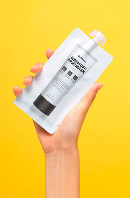DerMeiren Wash Off Mud Mask Маска с глиной и морской солью для глубокого очищения пор, 30 г
