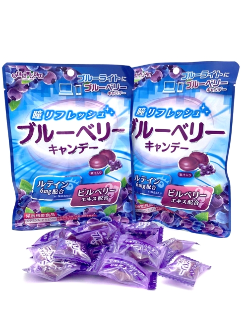 Senjaku Карамель леденцовая со вкусом Черники Blueberry Candy, 2 шт*75 г