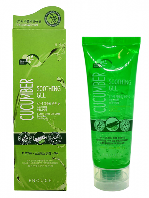 Enough Многофункциональный гель с экстрактом огурца 6 Grains Mixed Cucumber Soothing Gel, 100 мл.