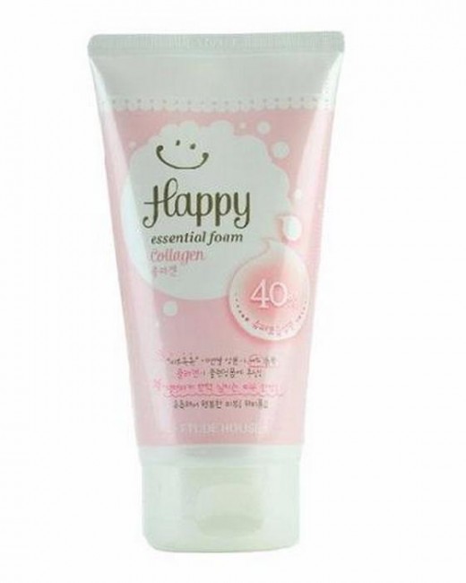 ETUDE HOUSE Happy Essencial Cleansing Foam Collagen Пенка для умывания с коллагеном, 150 мл