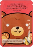 Milatte Маска на тканевой основе для лица с экстрактом красного женьшеня Fashiony Genseng Mask Sheet, 21 г