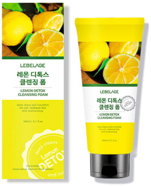 Lebelage Lemon Detox Cleansing Foam Детокс-пенка для умывания с лимоном, 180 мл Lebelage Lemon Detox Cleansing Foam Детокс-пенка для умывания с лимоном, 180 мл