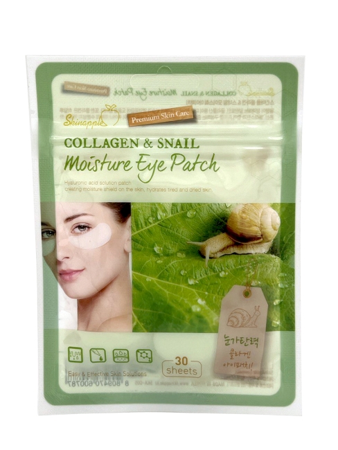 Skinapple Патчи под глаза тканевые Collagen & Snail Moisture Eye Patch, 30 штук