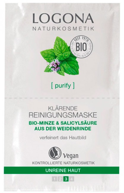 Logona Очищающая маска для выравнивания кожи лица, 15 мл