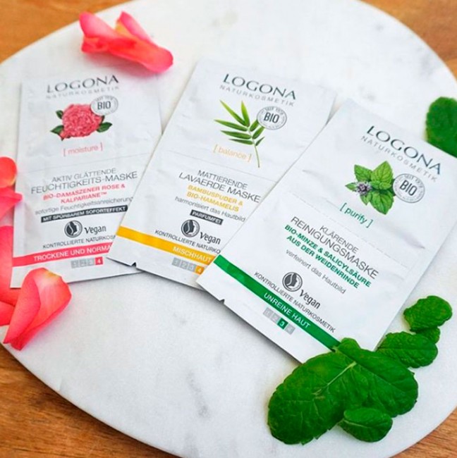 Logona Очищающая маска для выравнивания кожи лица, 15 мл