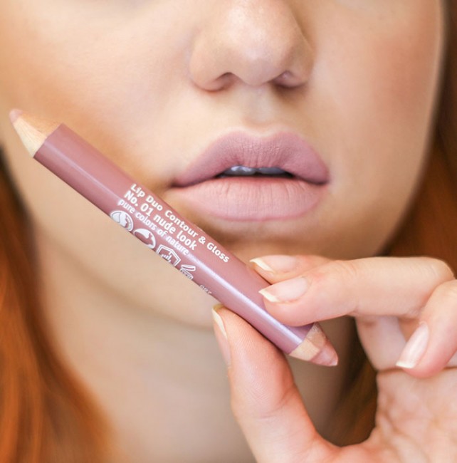 Sante Naturkosmetik Lip Duo Contour & Gloss Помада-карандаш № 01 Нюдовый, 4 г