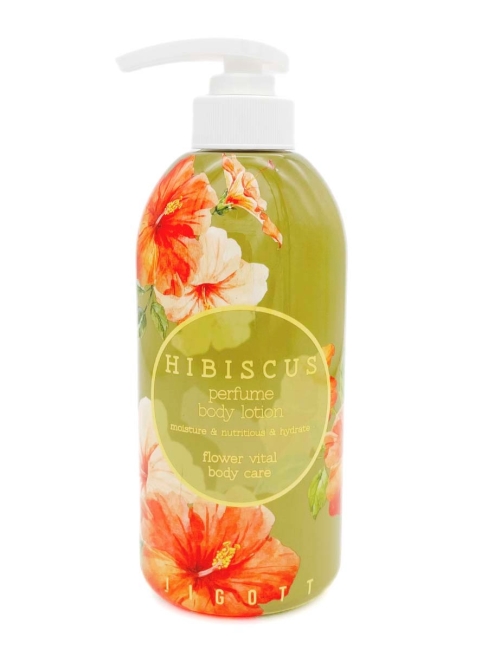 Jigott Парфюмированный лосьон для тела с экстрактом гибискуса Hibiscus Perfume Body Lotion, 500 мл