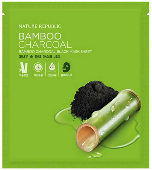 NATURE REPUBLIC Bamboo Charcoal Black Mask Sheet Черная маска с угольным порошком бамбука, 27 мл NATURE REPUBLIC Bamboo Charcoal Black Mask Sheet Черная маска с угольным порошком бамбука, 27 мл