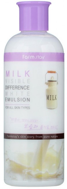 FarmStay Visible Difference Fresh Emulsion (Milk) Увлажняющая и осветляющая эмульсия с экстрактом молока, 350 мл