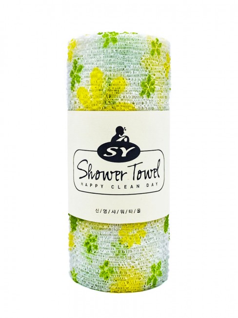 ShinYoung Массажная мочалка полотенце для глубокого очищения кожи и профилактики целлюлита Happy Clean Green, 98х30 см