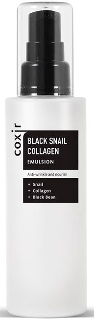 Coxir Black Snail Collagen Emulsion Эмульсия против морщин с коллагеном и муцином черной улитки, 100 мл