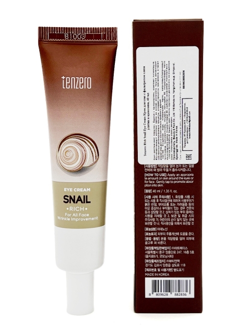 Tenzero Крем для глаз с фильтратом слизи улитки и аденозина Rich Snail Eye Cream, 40 мл
