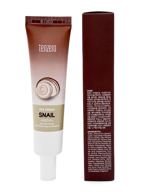 Tenzero Крем для глаз с фильтратом слизи улитки и аденозина Rich Snail Eye Cream, 40 мл