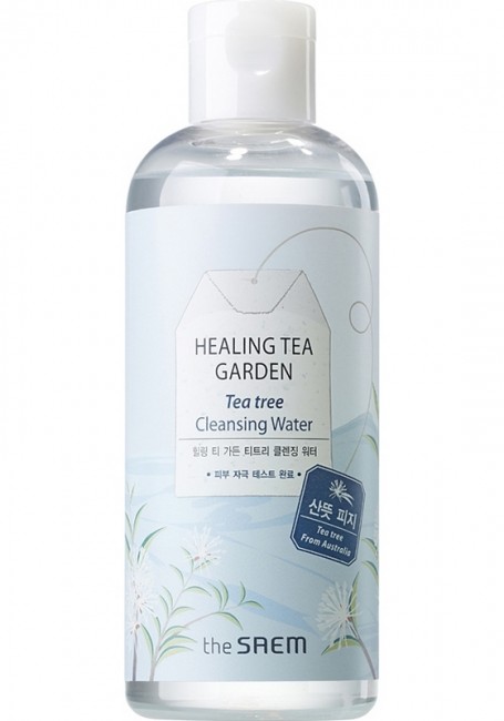The Saem Healing Tea Garden Tea Tree Cleansing Water Вода очищающая увлажняющая с маслом чайного дерева, 300 мл