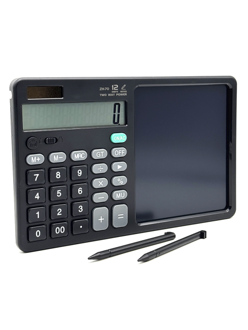 Калькулятор с планшетом черный Calculation With Notepad ZH-70 Black