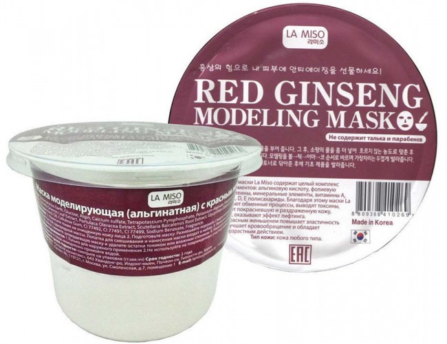 LA MISO Red Ginseng Modeling Mask Маска моделирующая (альгинатная) с красным женшенем, 28 г