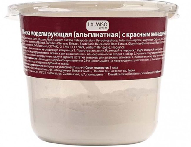 LA MISO Red Ginseng Modeling Mask Маска моделирующая (альгинатная) с красным женшенем, 28 г
