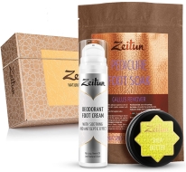 Zeitun Подарочный набор "SPA-педикюр" соль против натоптышей 300 г, баттер 55 мл, крем-дезодорант для ног 50 мл