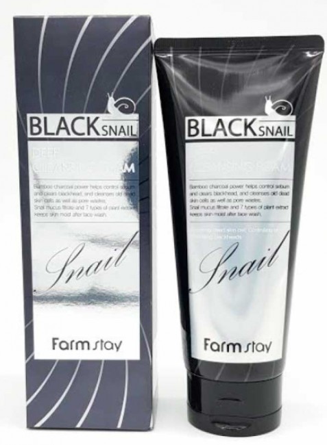FarmStay Black Snail Deep Cleansing Foam Пенка очищающая с муцином черной улитки, 180 мл FarmStay Black Snail Deep Cleansing Foam Пенка очищающая с муцином черной улитки, 180 мл