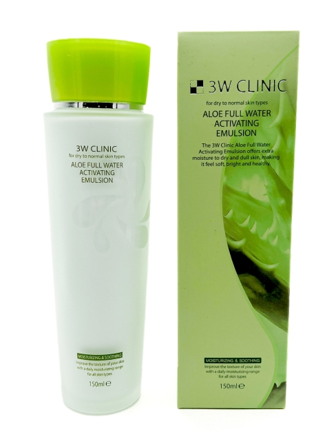 3W Clinic Увлажняющая эмульсия с экстрактом Алоэ Вера Aloe Full Water Activating Emulsion, 150 мл 3W Clinic Увлажняющая эмульсия с экстрактом Алоэ Вера Aloe Full Water Activating Emulsion, 150 мл