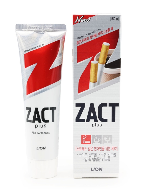 LION Зубная паста отбеливающая для курящих Zact Plus More Than White, 150 г LION Зубная паста отбеливающая для курящих Zact Plus More Than White, 150 г