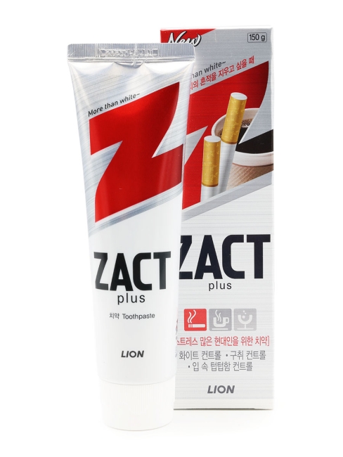 LION Зубная паста отбеливающая для курящих Zact Plus More Than White, 150 г LION Зубная паста отбеливающая для курящих Zact Plus More Than White, 150 г