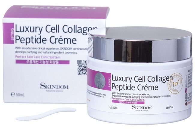Skindom Крем для лица с эффектом лифтинга коллагеновый с пептидами Luxury Cell Collagen Peptide Creme, 50 мл