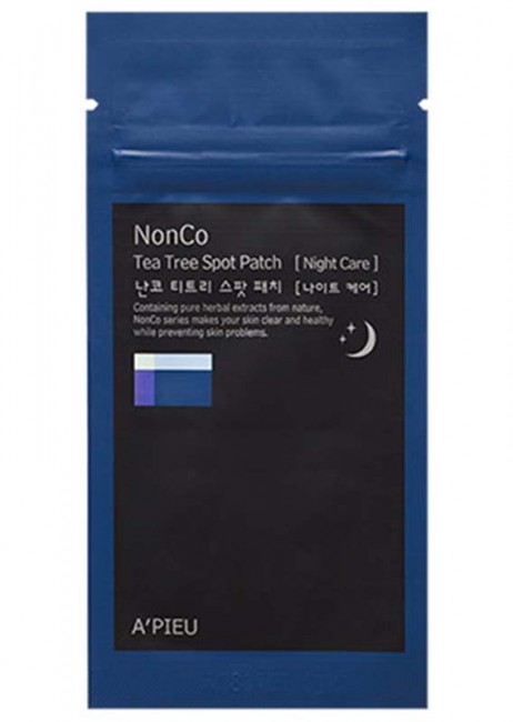 A'PIEU NonCo Tea Tree Spot Patch Night Care Ночные патчи от прыщей с маслом чайного дерева, 12 шт
