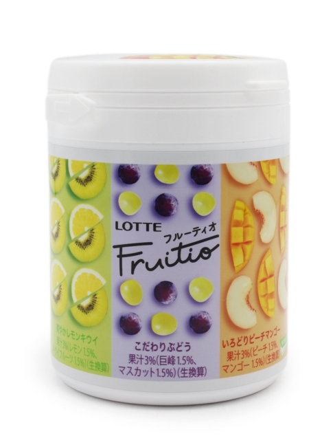 LOTTE Жвачка фруктовый микс в банке Fruitio Assorted Family Bottle, 143 г
