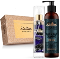 Zeitun Подарочный набор "Мужской" фито-шампунь и гель для душа "2 в 1" 250 мл, дезодорант Шалфей 150 мл