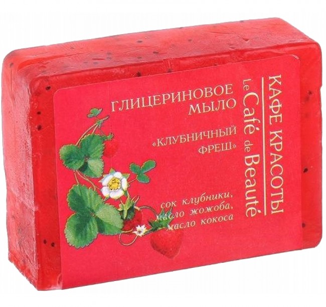 Кафе Красоты Глицериновое мыло "Клубничный фреш", 100 г Кафе Красоты Глицериновое мыло "Клубничный фреш", 100 г
