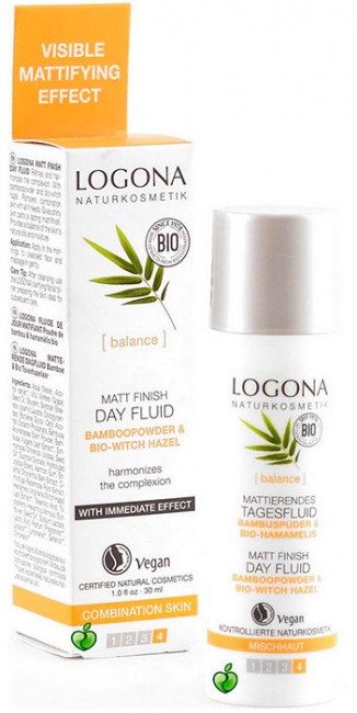 Logona Matt Finish Day Fluid Матирующий финишный дневной флюид с био-бамбуком и био-гамамелисом, 30 мл Logona Matt Finish Day Fluid Матирующий финишный дневной флюид с био-бамбуком и био-гамамелисом, 30 мл