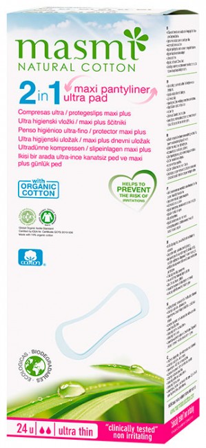 Masmi Soft Maxi Plus 2 в 1 Прокладки ежедневные, 24 шт