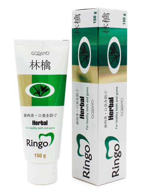 Gotaiyo Зубная паста отбеливающая с растительными экстрактами Ringo Herbal, 150 г Gotaiyo Зубная паста отбеливающая с растительными экстрактами Ringo Herbal, 150 г