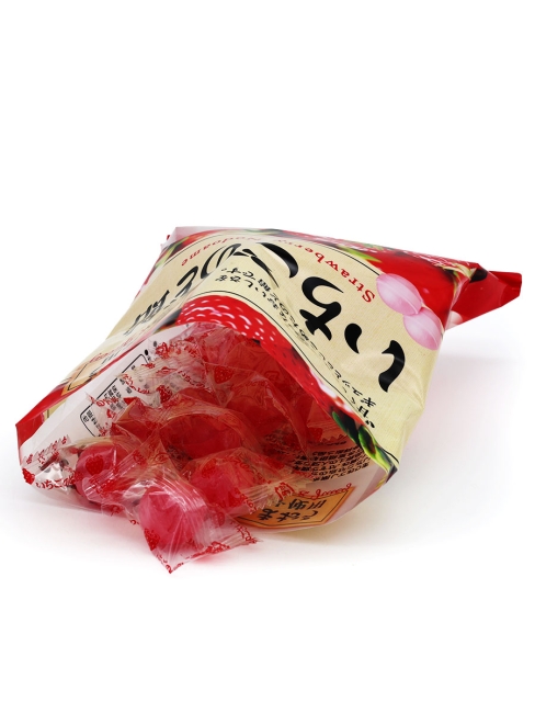 PINE Карамель леденцовая от боли в горле Клубника и Травы Ichigo Strawberry & Herb Candy, 70 г